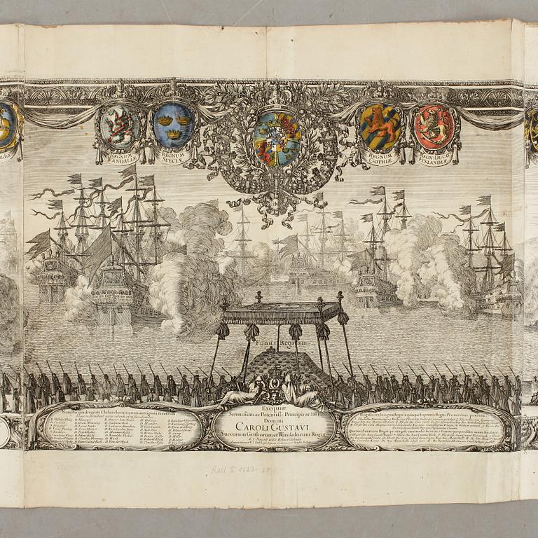 ERIK DAHLBERGH, gravyr, Karl X Gustafs gravtåg, ur Samuel von Pufendorfs verk från 1696.