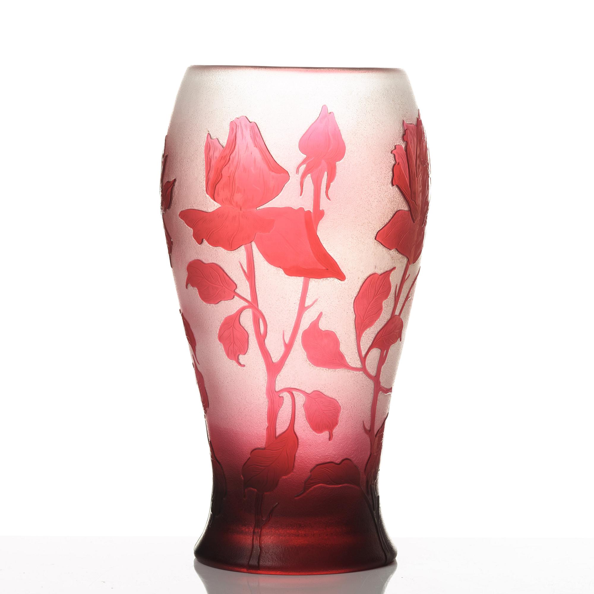 Karl Lindeberg, an Art Nouveau cameo glass vase, Kosta early 20th century.