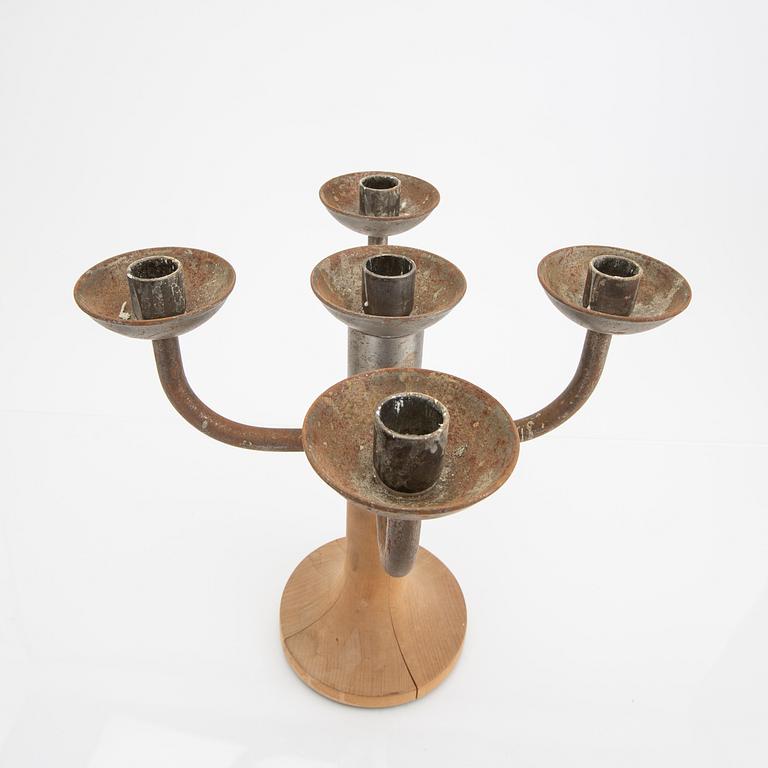 Signe Persson-Melin, an iron and wood candelabra 1960/70s.