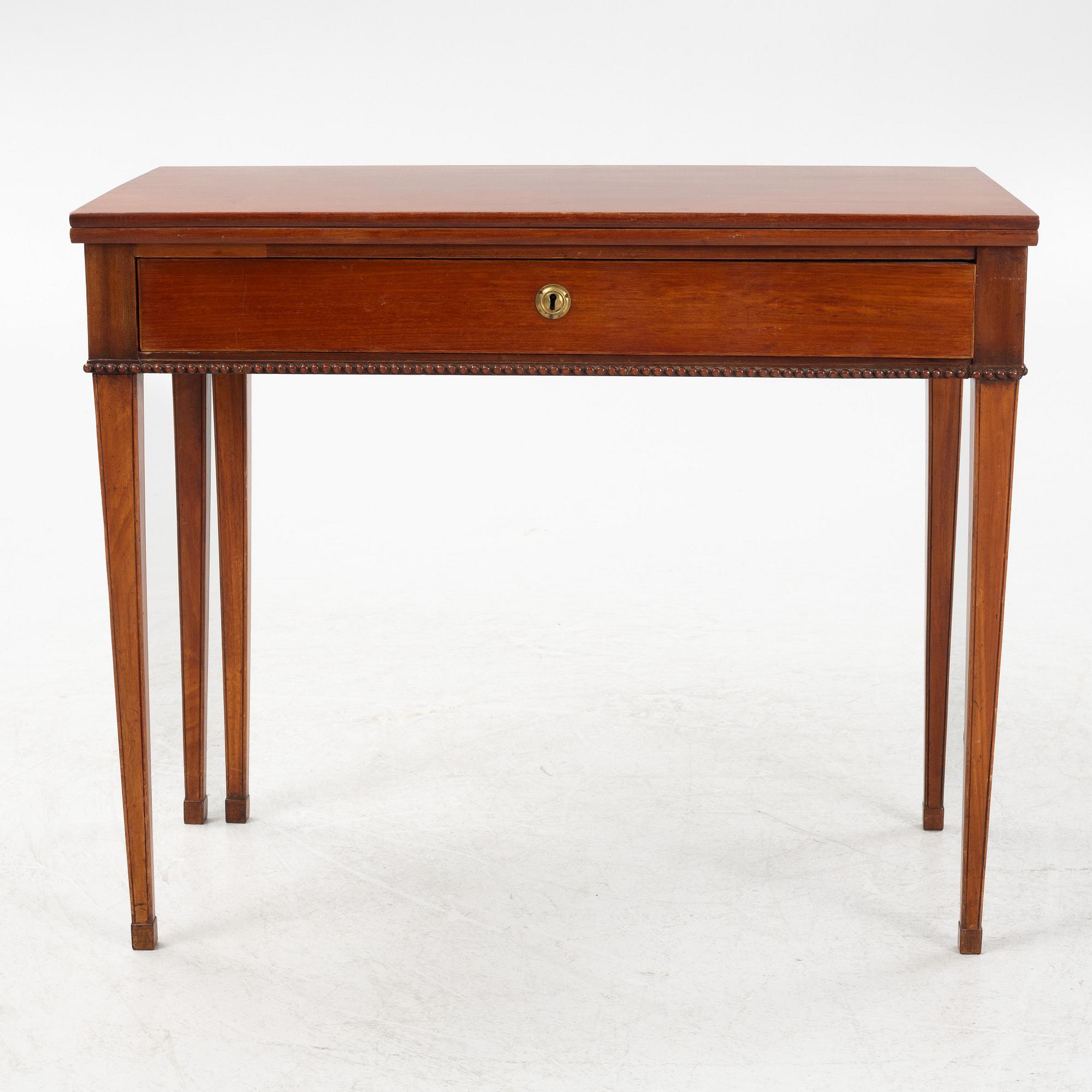 A late Gustavian mahogany card table.