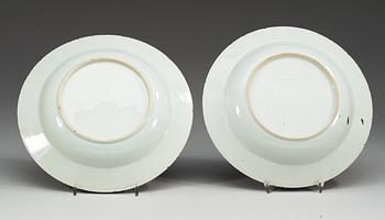 A pair of famille rose armorial soup dishes, Qing dynasty, Qianlong (1736-95) ca 1750.