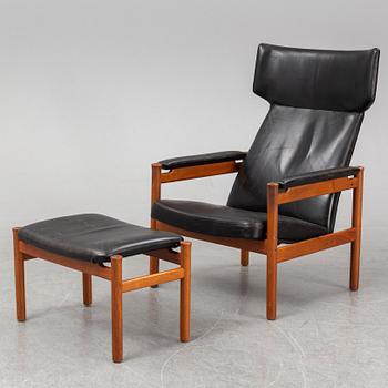 SÖREN HANSEN, an easy chair and ottoman, Friz Hansen, Denmark, 1963.