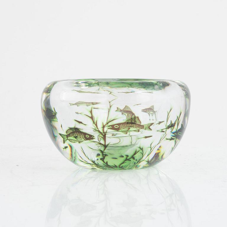 Edward Hald, skål, glas, "Fiskgraal", Orrefors.