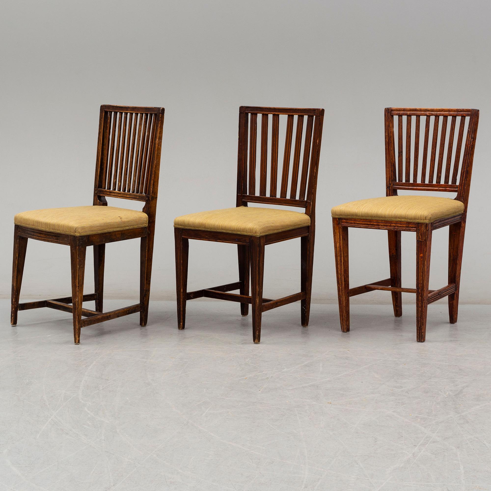 EIGHT CHAIRS, 19th century.
