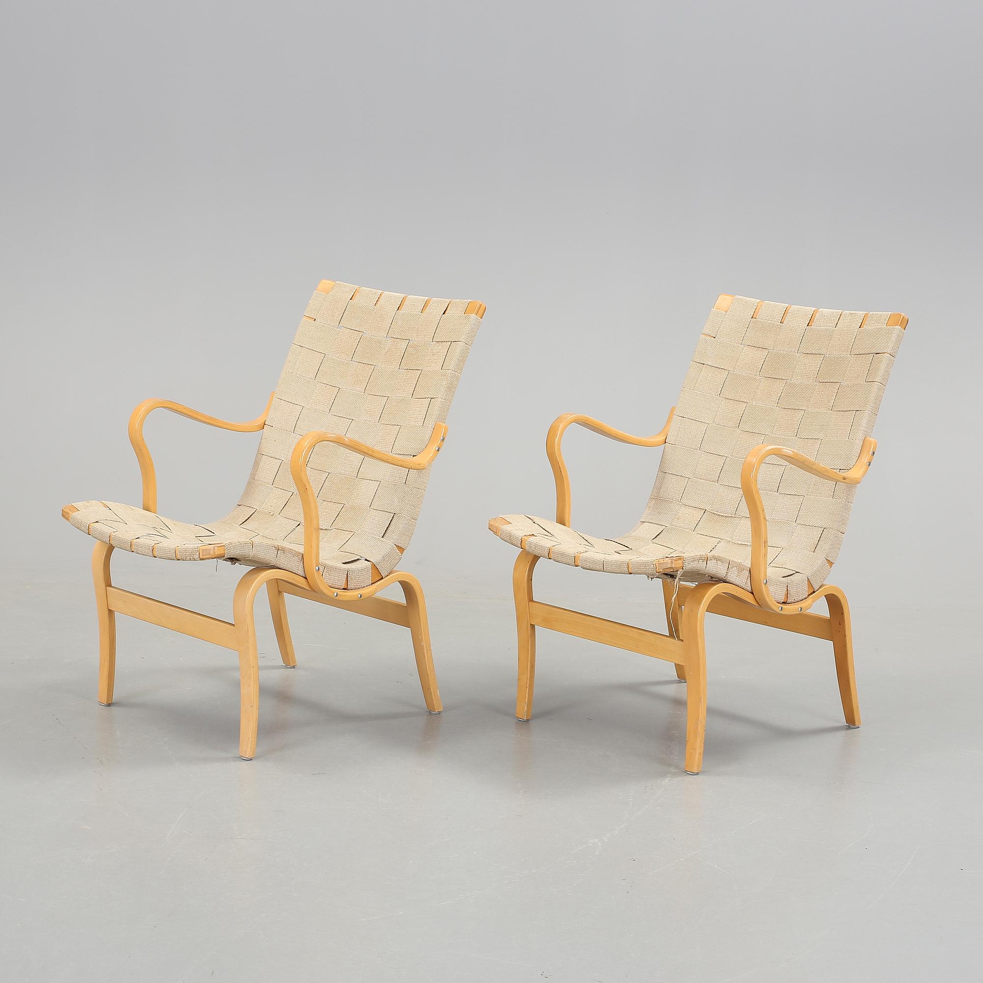KARMSTOLAR, ett par, "Eva" Bruno Mathsson, Dux.