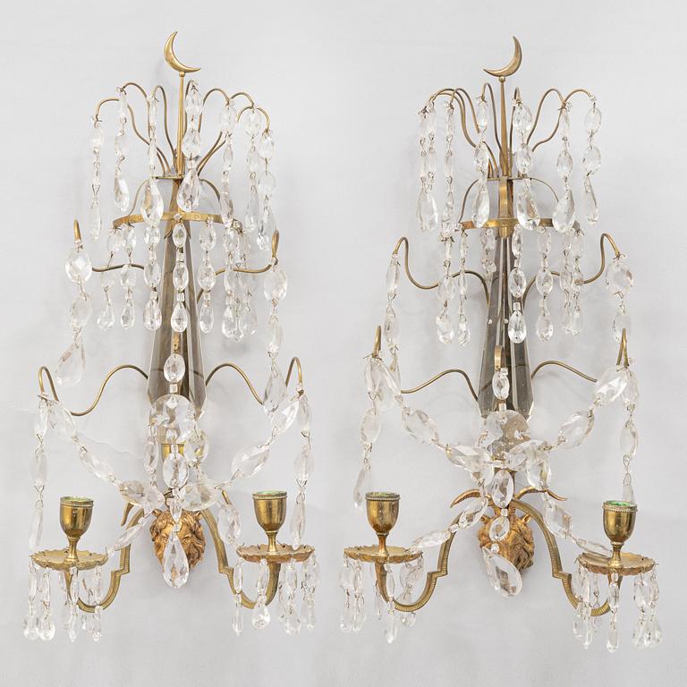 A pair of Wall sconces, circa 1900, Late Gustavian style.