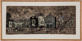 Madeleine Pyk,  mixed media/collage, signed Pyk.