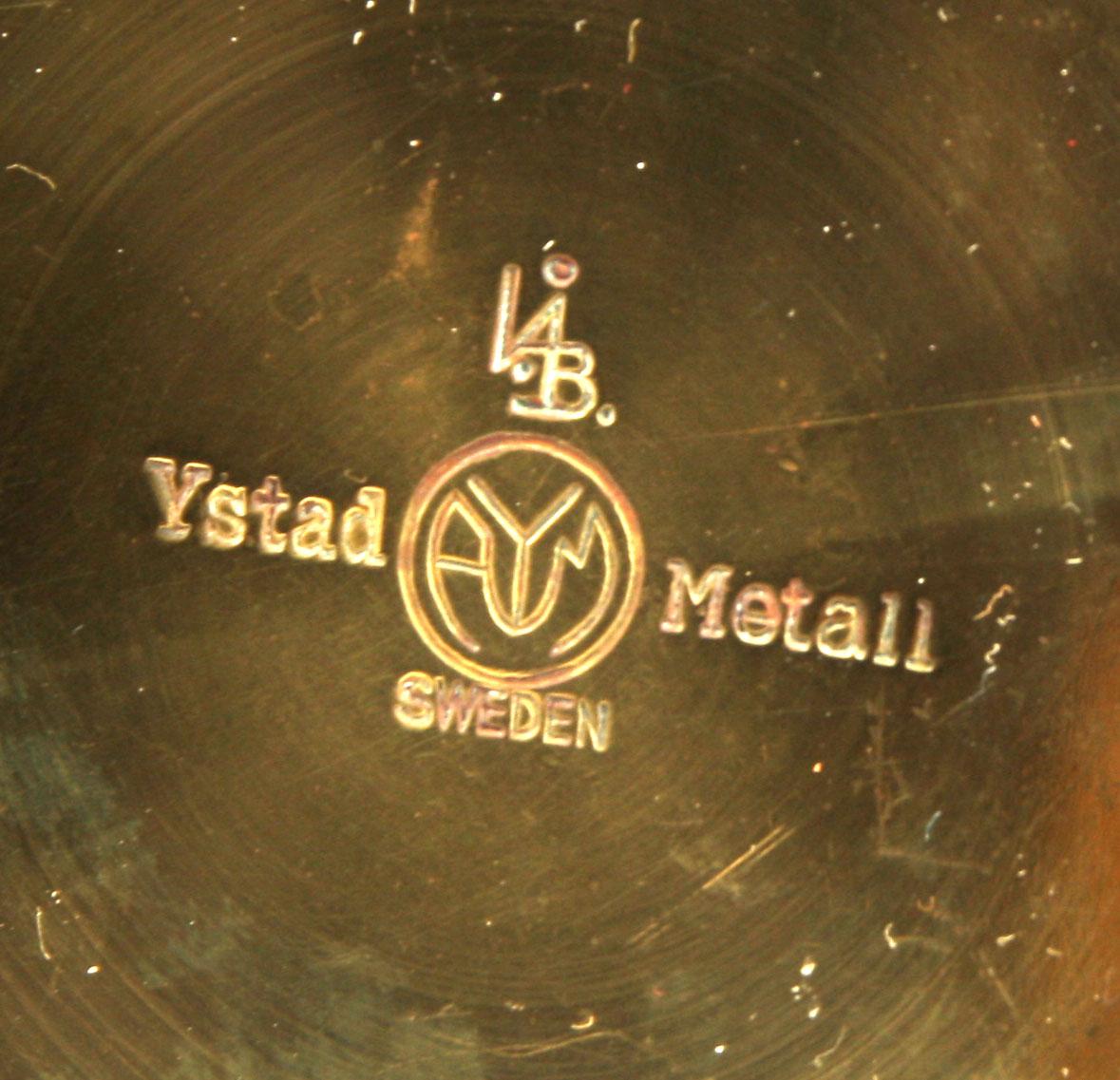 PARTI LJUSSTAKAR, 5 par, mässing, bl.a. "Lilja", Ivar Ålenius Björk, Ystad Metall, 1900-talets andra hälft.