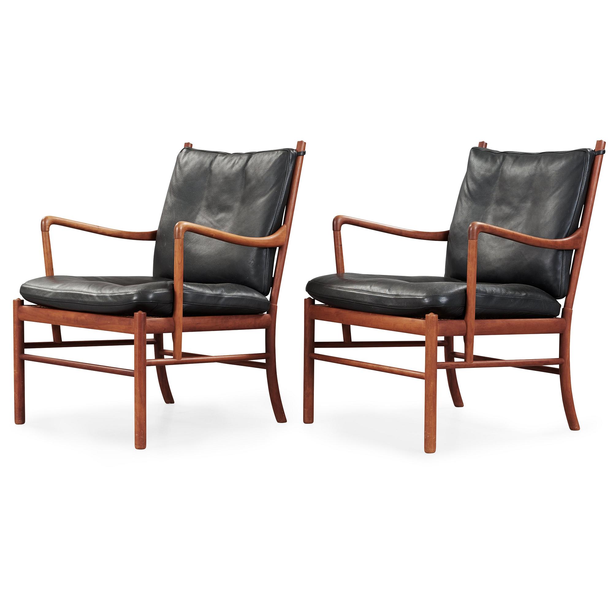 Ole Wanscher, karmstolar, ett par, "Colonial Chair, PJ 149", Poul Jeppesen, Danmark.