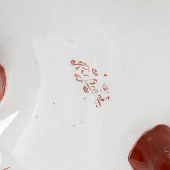 A creamware crayfish bowl, Rörstrand. Twelve side plates, Gustafsberg, early 20th Century.