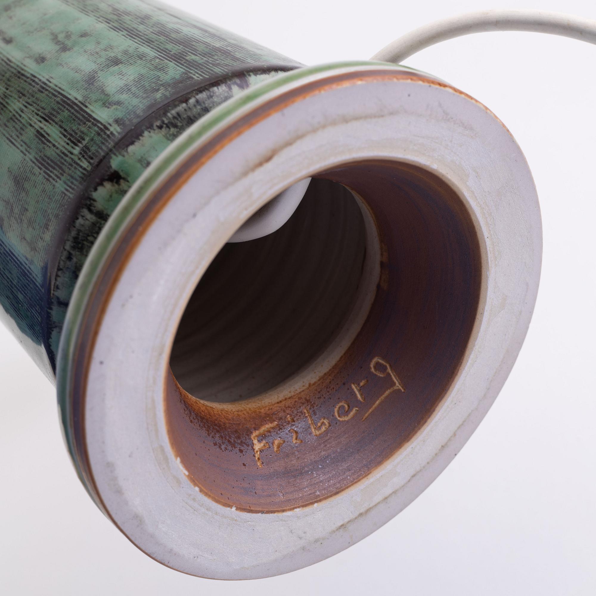 Berndt Friberg, bordslampa, stengods, Gustavsbergs studio 1965.