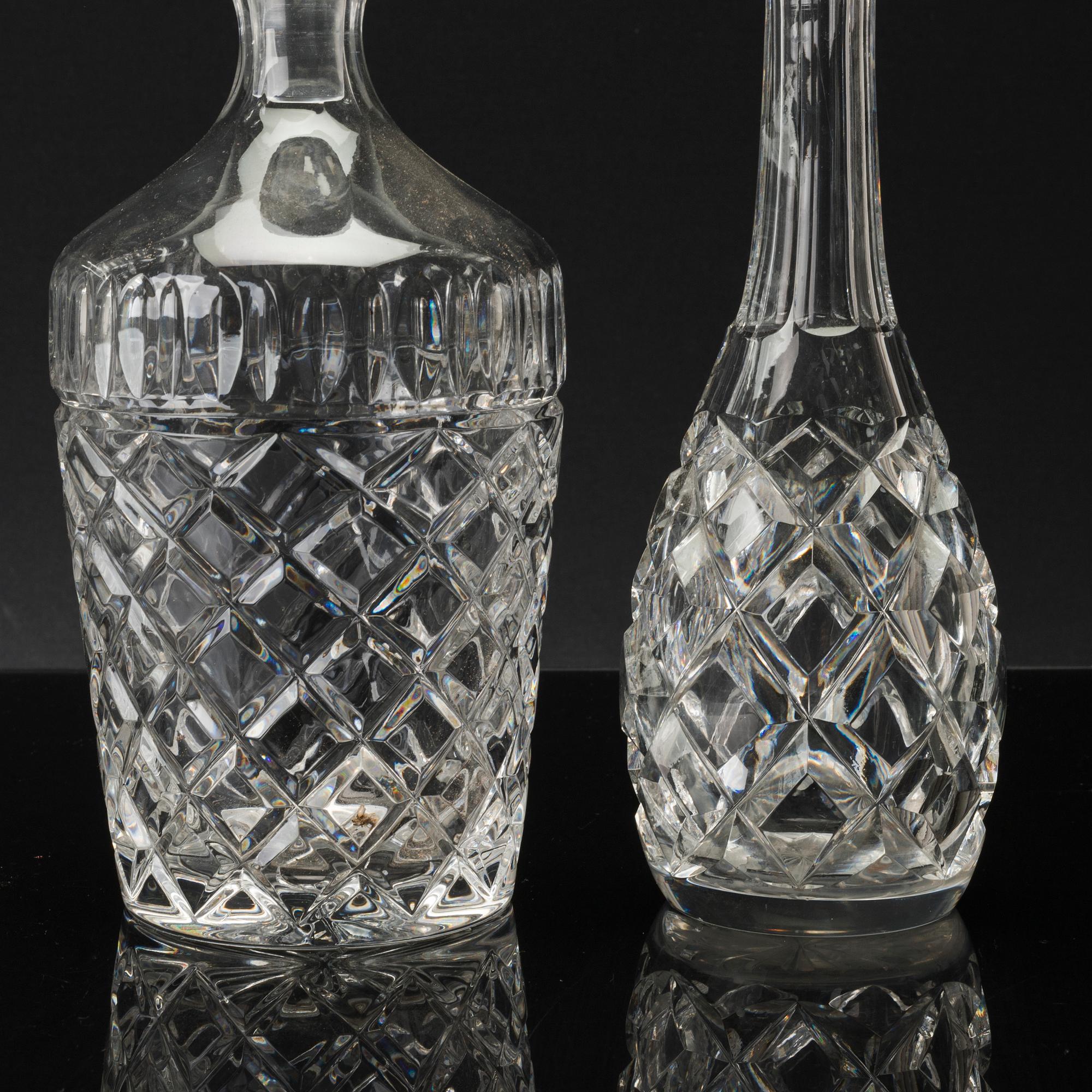 KARAFFER, 4 st, glas, 1900-tal,