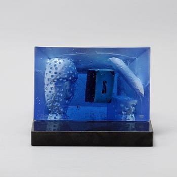 BERTIL VALLIEN, glassculpture, signed, unique, Kosta Boda.