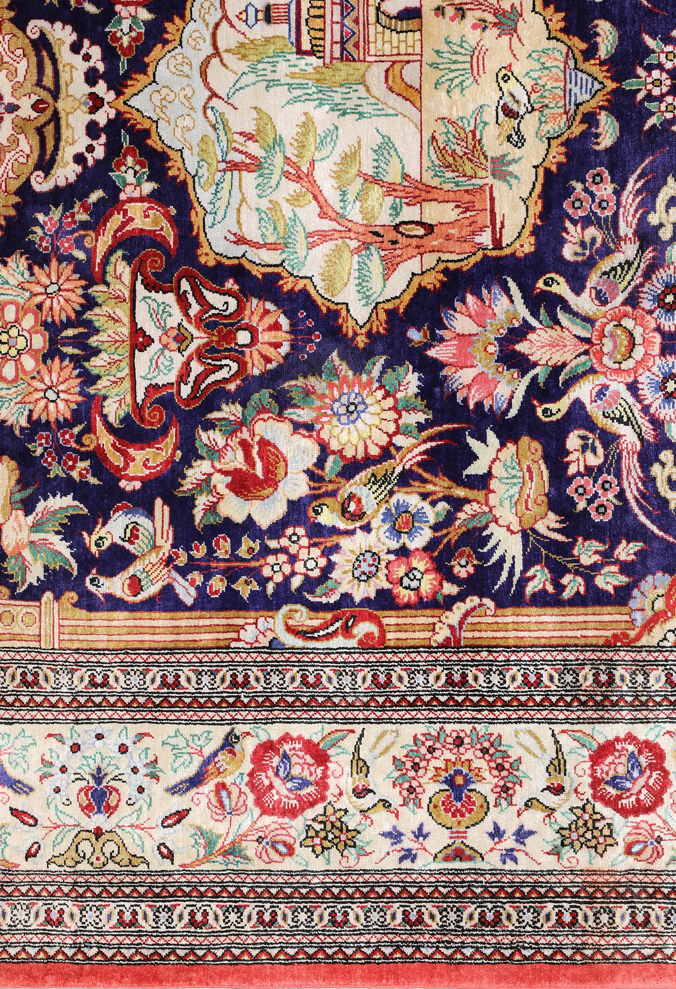 Carpet, Ghom, silk, 150 x 103 cm.