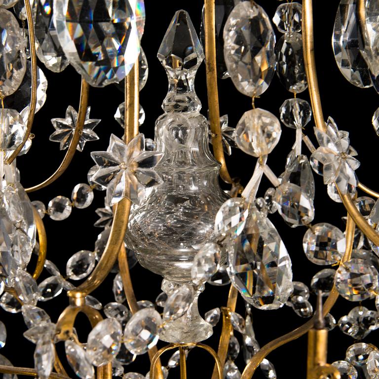 A SWEDISH CHANDELIER BY OLOF WESTERBERG, rokoko, Stockholm 1792.