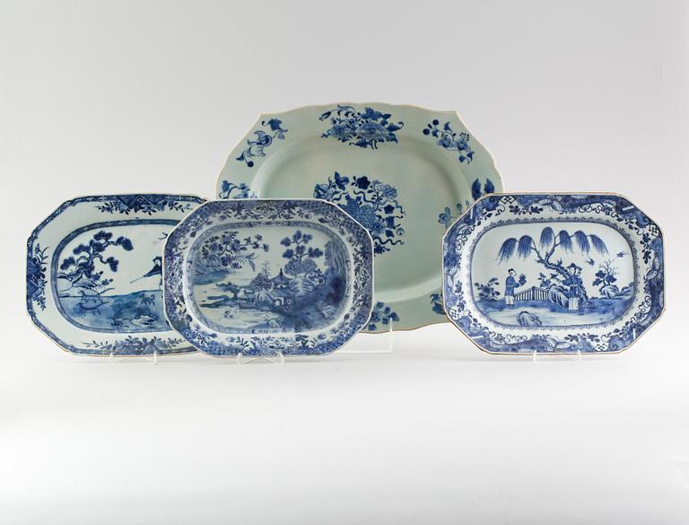 STEKFAT, 4 st, porslin, Kina, Qianlong 1736-1795.