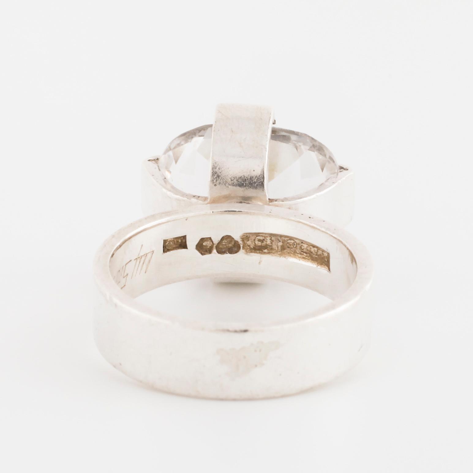 ULF SANDBERG, by Ceson, Göteborg, 1966, a rock crystal ring