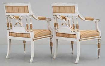 SALONGSGRUPP, 6 delar, sengustaviansk stil 1900-talets början.