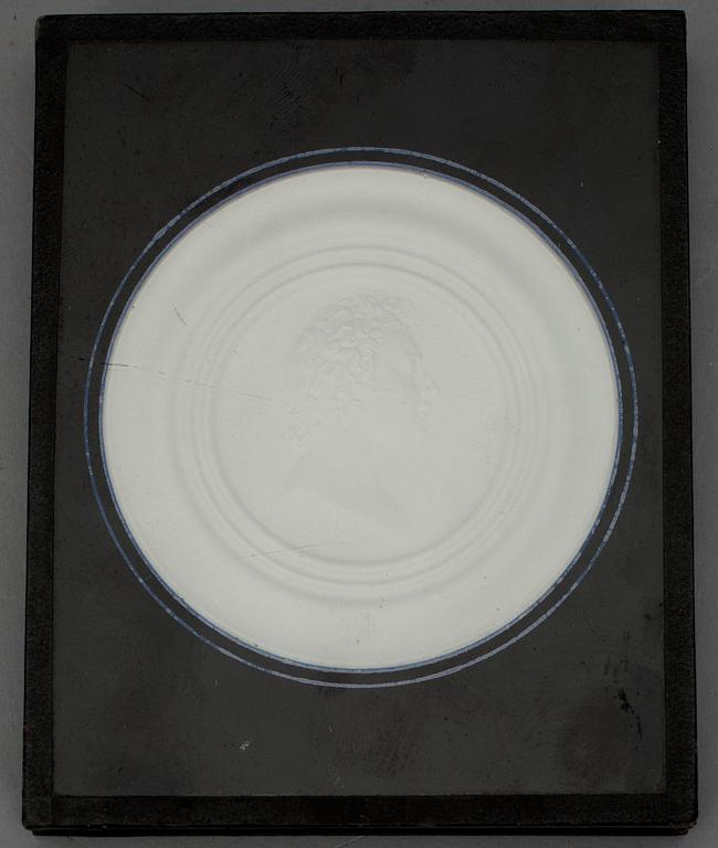 RELIEF I RAM, Esaias Tegnér (1782-1846), gips, 1800-tal.