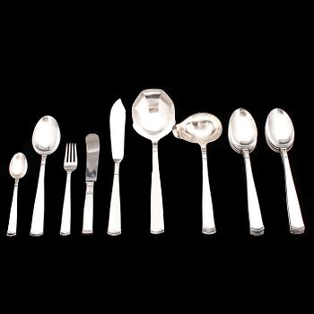 BESTICKSERVIS, 102 delar, silver, "Rosenholm", GAB, Stockholm, bland annat 1976. Vikt ca 2177g.