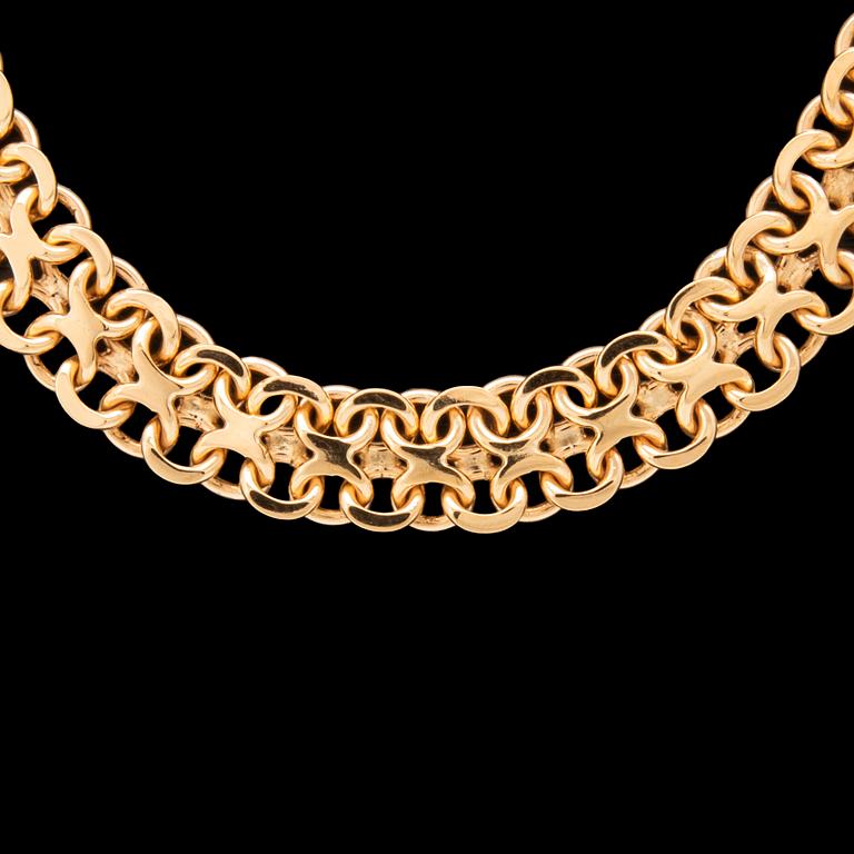 Halsband x-länk 18K guld.