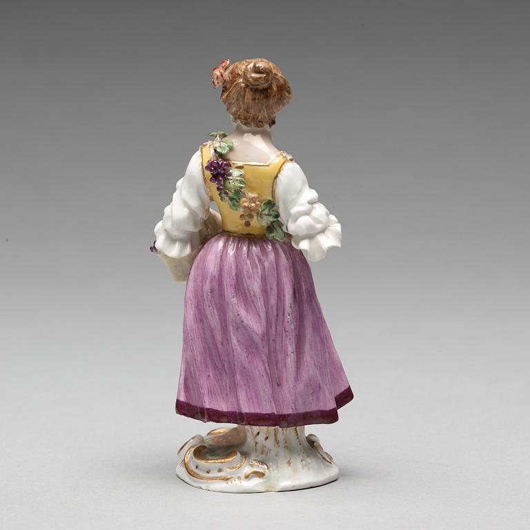 A Meissen allegorical figurine representing autumn, period of Marcolini, 18th Century.