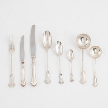 Besticksservis, 85 delar, silver, importstämplad K Anderson, Stockholm och Göteborg, bl a 1923.