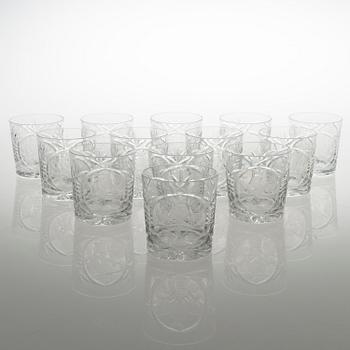 BÅLSKÅL, KARAFF och 87 st GLAS, glas.