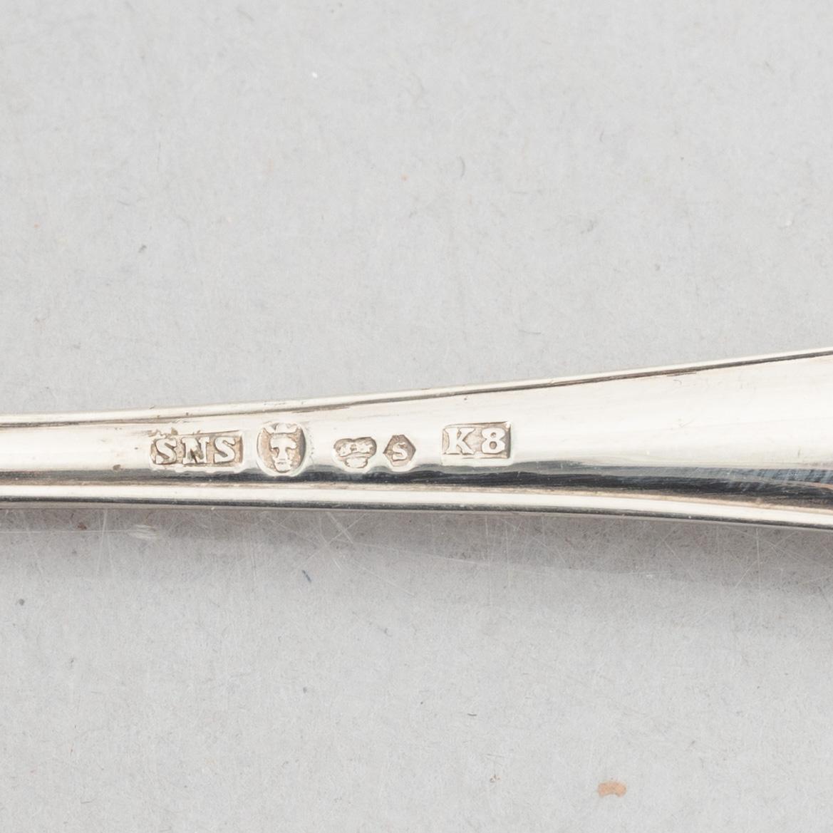 Silver coffee spoons (28 pieces).