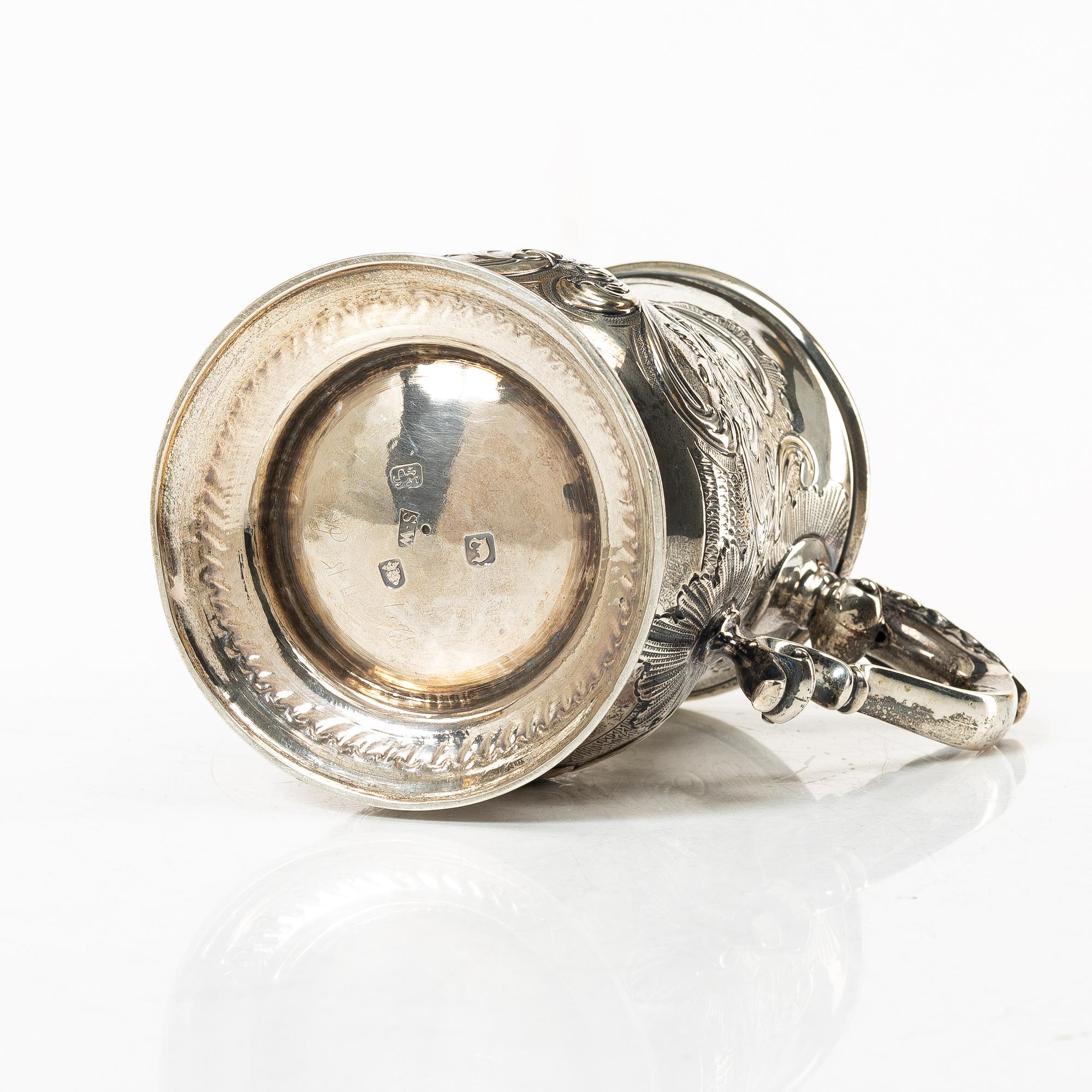 Samuel Whitford I, stop/mugg, silver, London 1764.