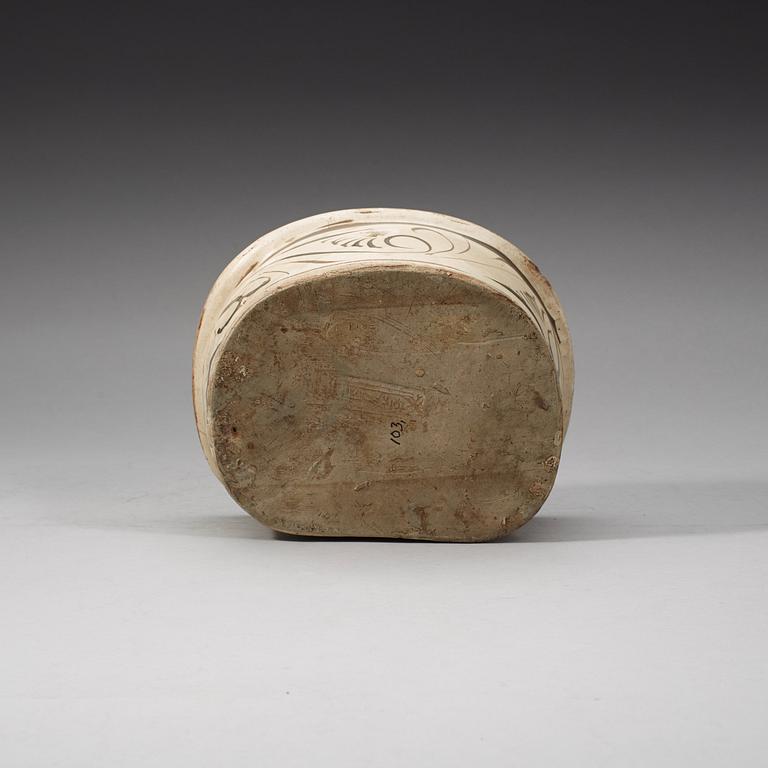 A Citzhou cream-glazed pillow, presumably Northern Song dynasty 10th/11th Century.