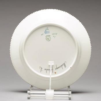 LUNCHTALLRIKAR, 12 stycken (6+6), porslin. "Flora Danica", Royal Copenhagen, Danmark, 1900-tal.