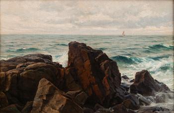 BERNDT LINDHOLM, CLIFFS ON THE SHORE.