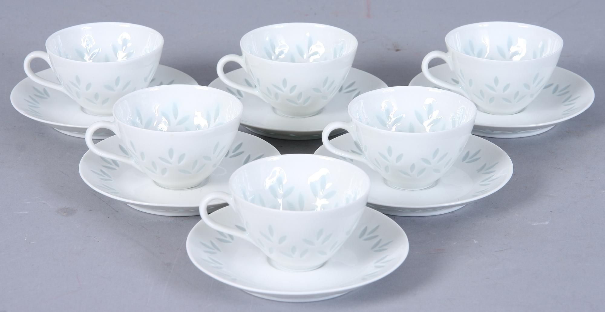 KOPPAR MED FAT, 5 st, porslin, Arabia.