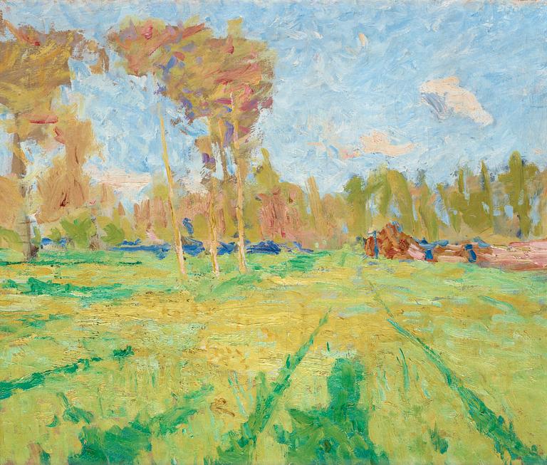 Carl Trägårdh, Landscape with poplars.