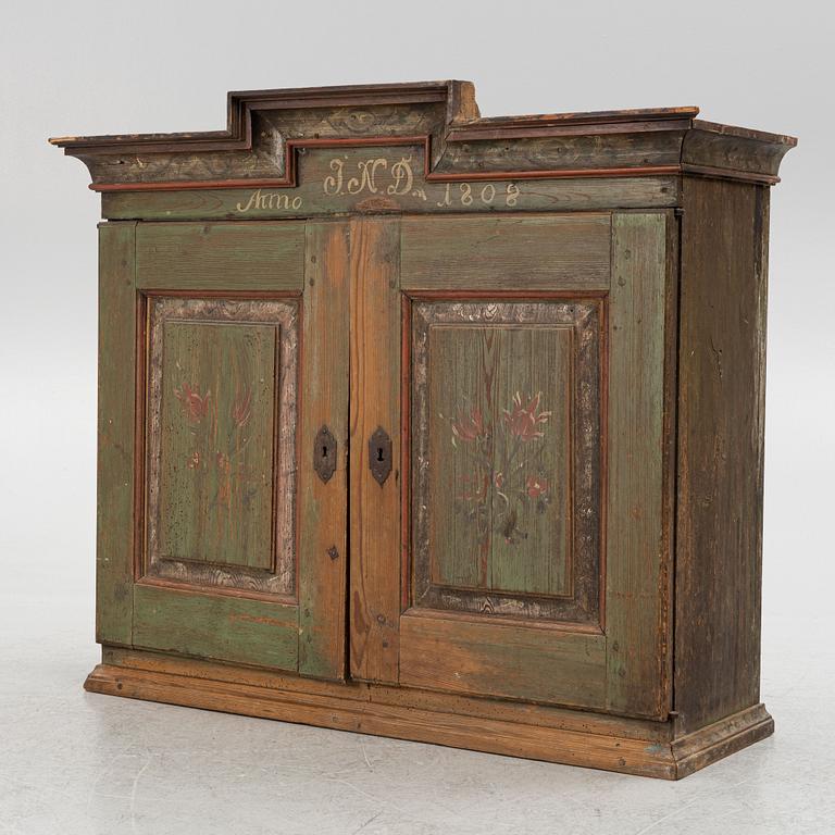 Cabinet., folk art, dated 1808.