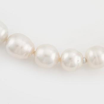 A cultured South Sea pearl necklace.