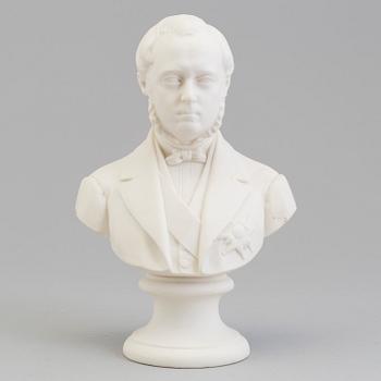 A bisquit sculpture bust of 'Louis de Geer', Gustafsberg, 1870's.