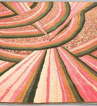 Matta/Väggtextil, a "Hooked rug", ca 180 x 237-239  cm, Nordamerika ca 1920.