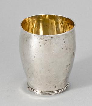 BÄGARE, silver. Gustaf Lindegren, Hälsingborg 1828. Vikt 89 gr.