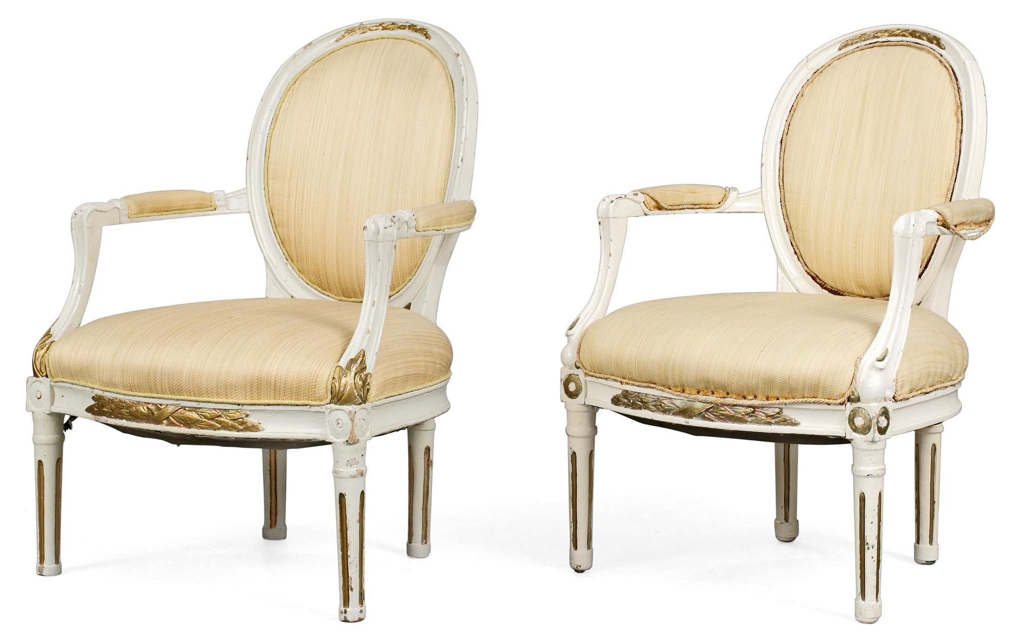 KARMSTOLAR, ett par. Danmark, 1700-talets slut.