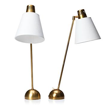 Hans Bergström, a pair of table lamps, model "712", ateljé Lyktan, Sweden 1950s.