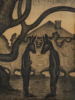 Valentina Kropivnitskaya, "Two animals and a tree".
