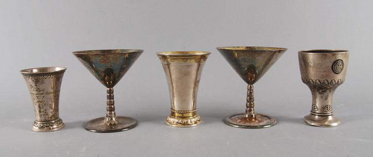 Parti, 5 delar silver, GAB o CG Hallberg.