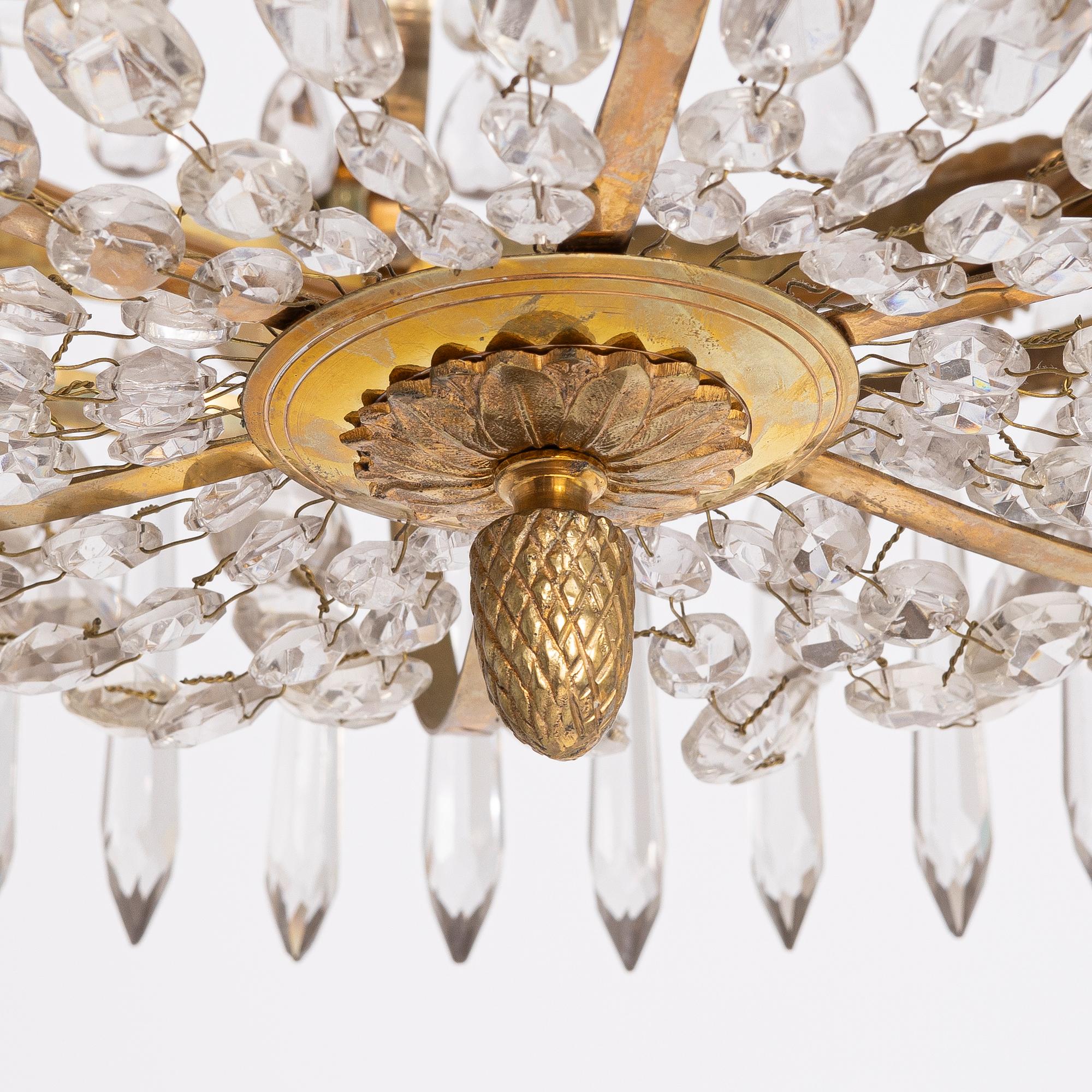 A Gustavian style chandelier, first half of the 20th Century.