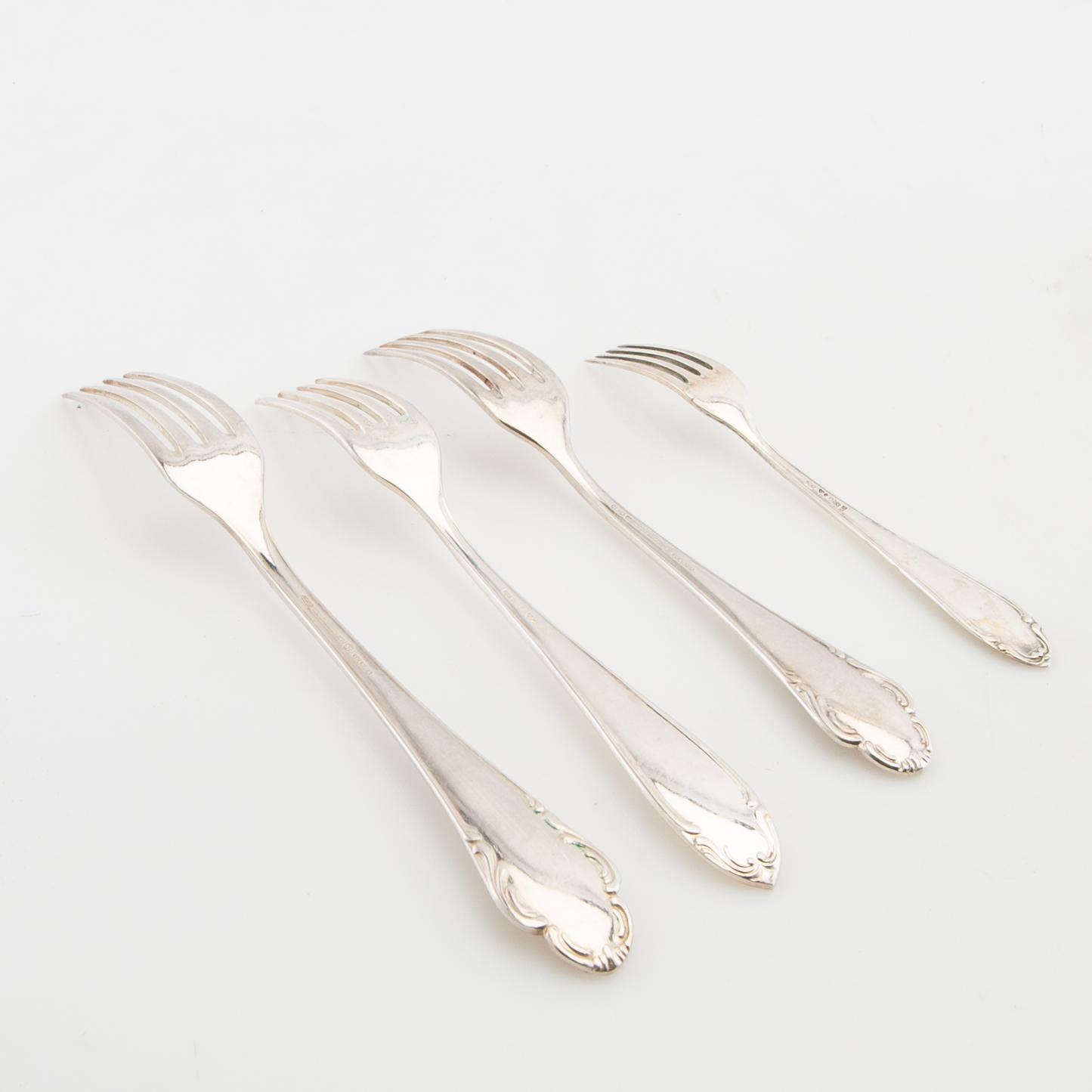 Cutlery service parts, 127 + 31 pieces, model Haga, GAB and C. G. Hallberg, Stockholm, 1950s/1960s.