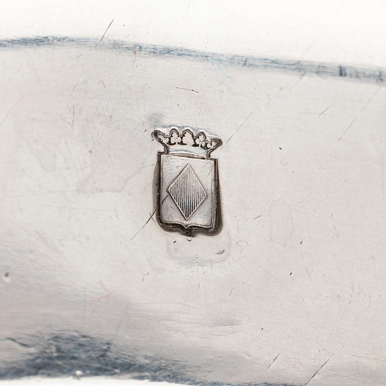 Nils Dahl, fat, ett par, silver, Linköping 1770. Rokoko.