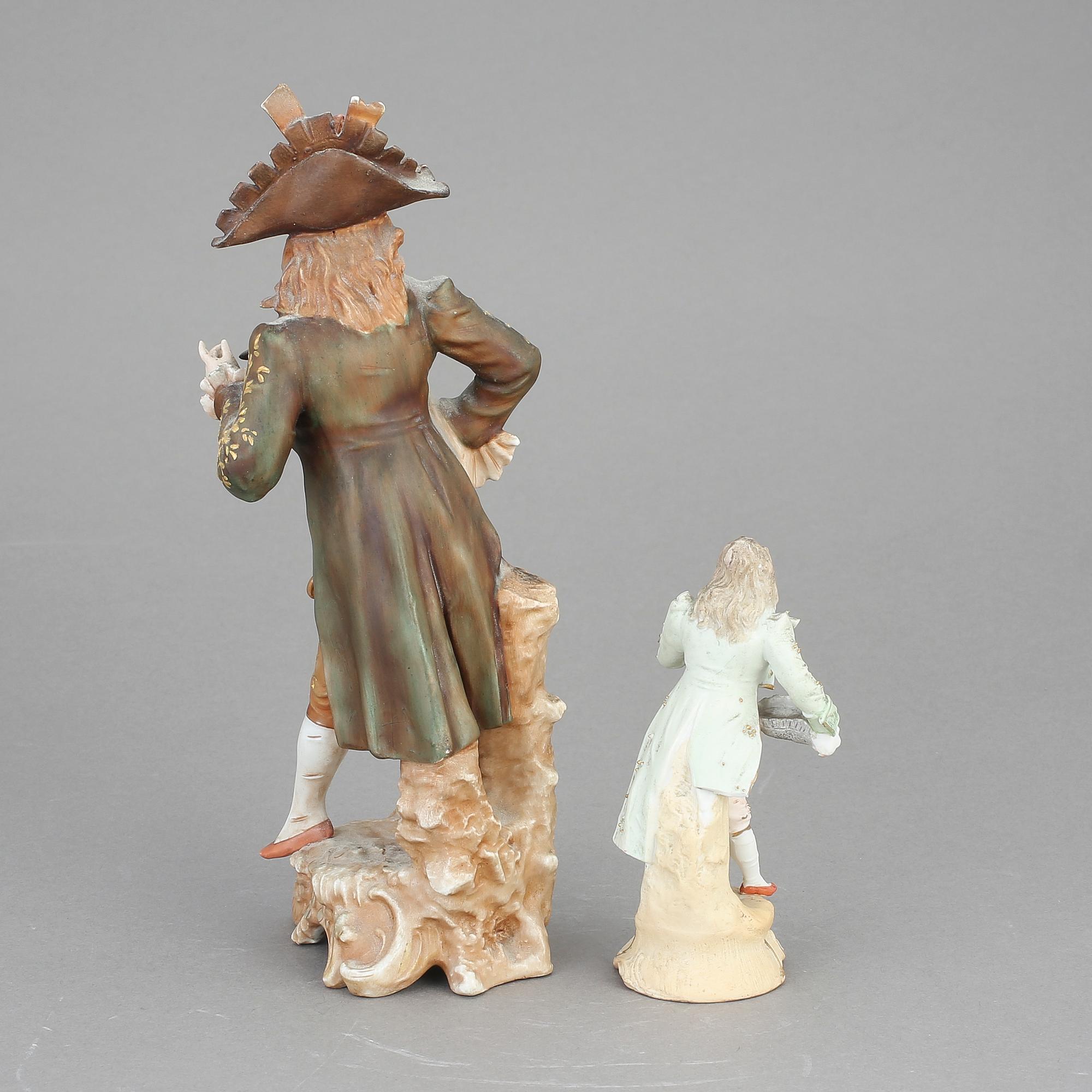 FIGURINER, 2 st, porslin, sent 1800-tal.