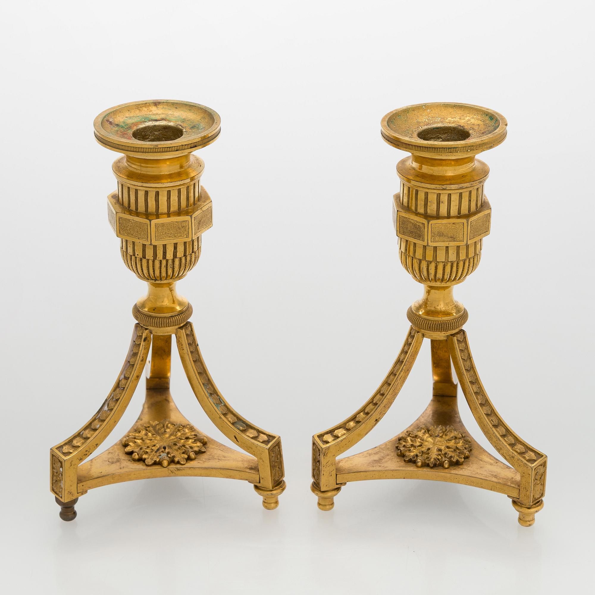 A pair of early 19th century candlesticks, France/Russia.