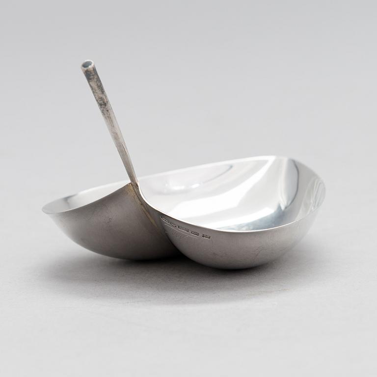 TAPIO WIRKKALA, A leaf shaped silver bowl, marked TW, Kultakeskus, Hämeenlinna 1956. Design year 1954.